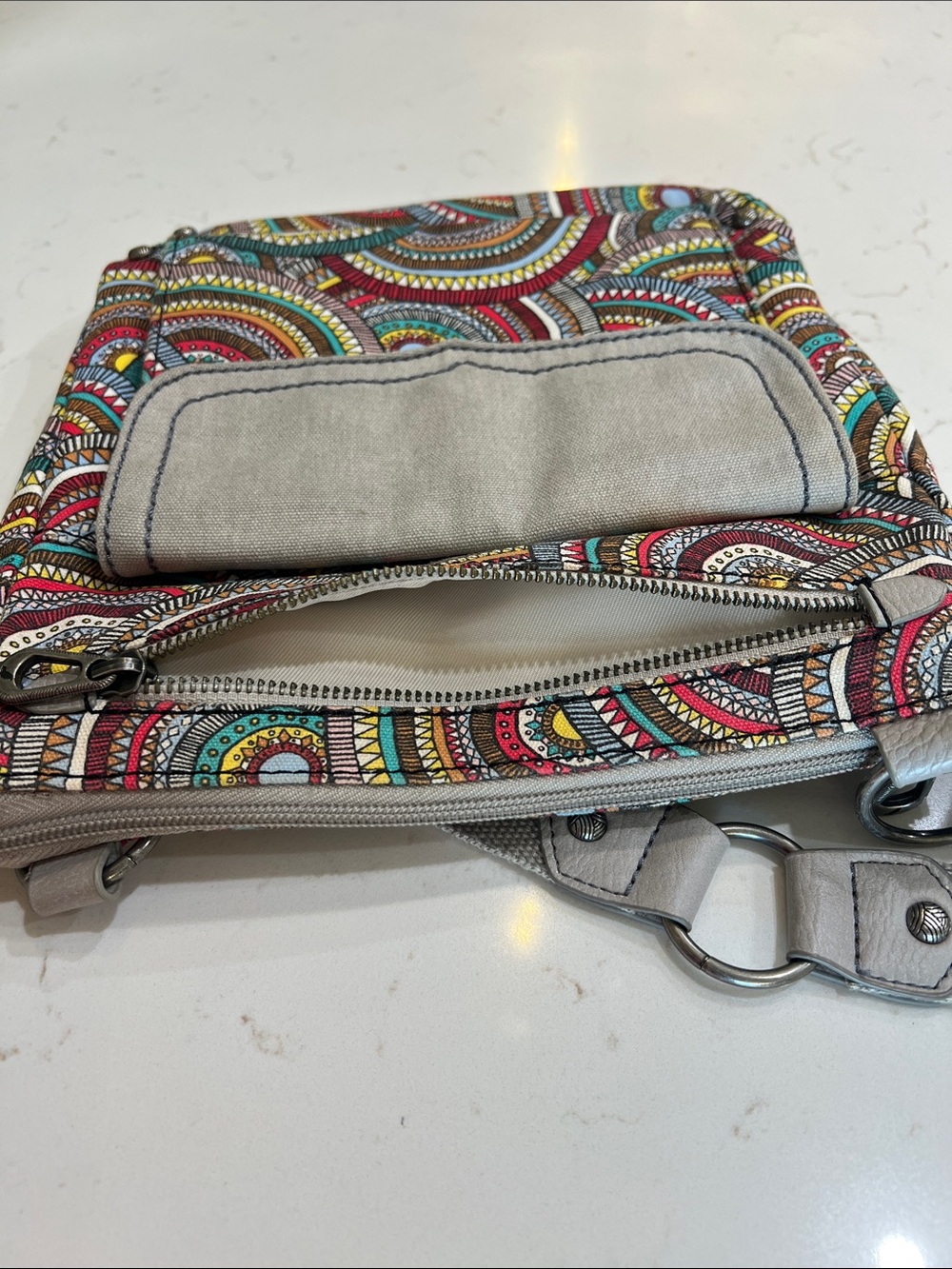Sakroots Artist Circle Canvas Crossbody Bag Multicolor Print - Picture 7 of 14